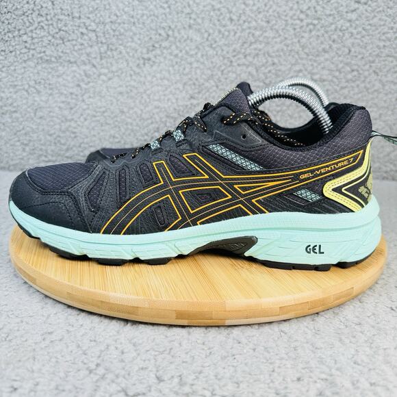 ASICS Gel Womens Trail Running Sneakers Black Blue Yellow Size 11 - Picture 14 of 16
